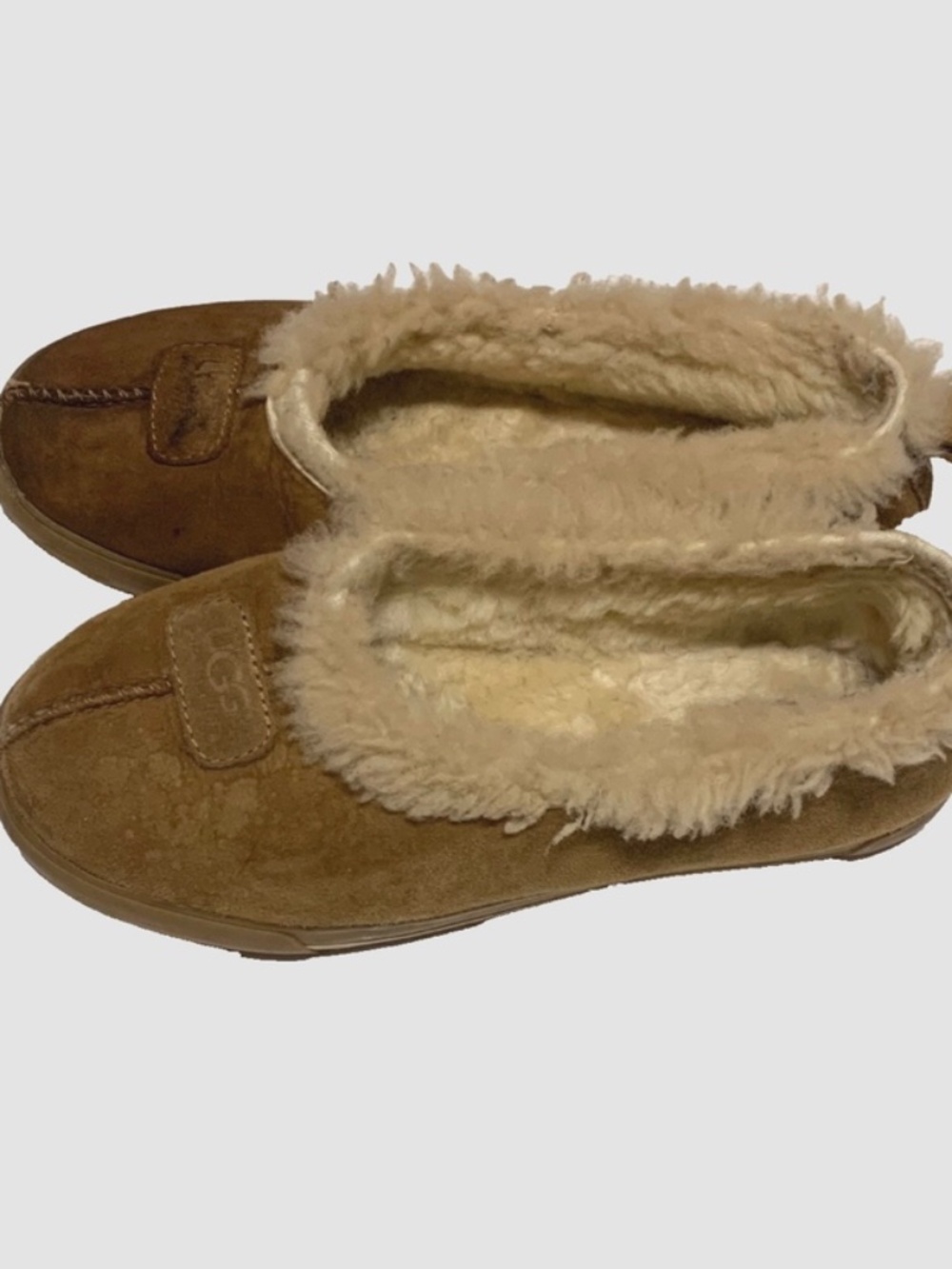 UGG Australia Womens Size 10 Tan Rylan Slip on Slippers Leather Sheepskin 1871